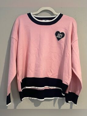 Juicy Couture Pink Pullover with Black & White Trim